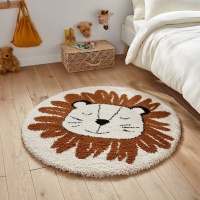 Ковер Детский круглый с изображением льва Syma diam 120 см разноцветный LA REDOUTE INTERIEURS  фото, kupilegko.ru